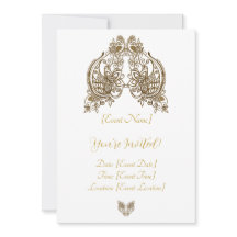 Tarjeta de invitación elegante con henna