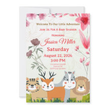 Tarjeta de invitación elegante de baby shower con 