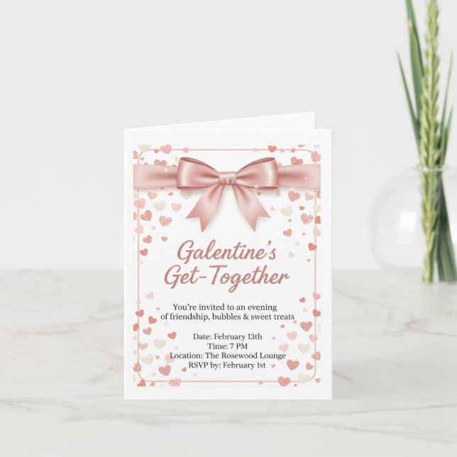Tarjeta de Invitación Elegante de Galentine's Day  (Anverso)