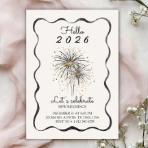 Tarjeta de invitación elegante para el año nuevo 2