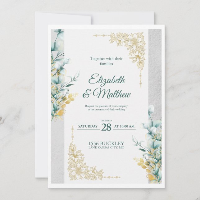 Tarjeta de Invitación Elegante Personalizable (Anverso)
