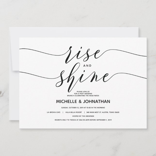 Tarjeta de invitación elegante y chic de rise and  (Anverso)