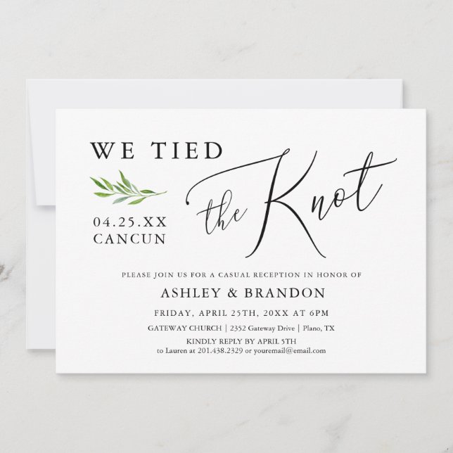 Tarjeta de Invitación Elopement | Amarramos El Nud (Anverso)