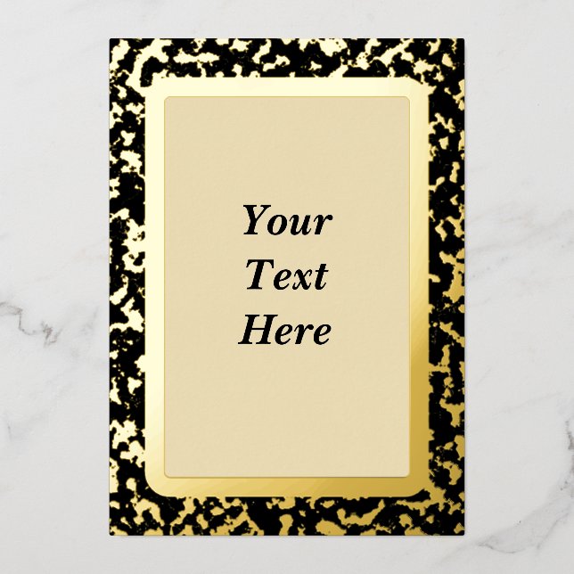 Tarjeta de Invitación en Blanco con Hojuela de Oro (Anverso)