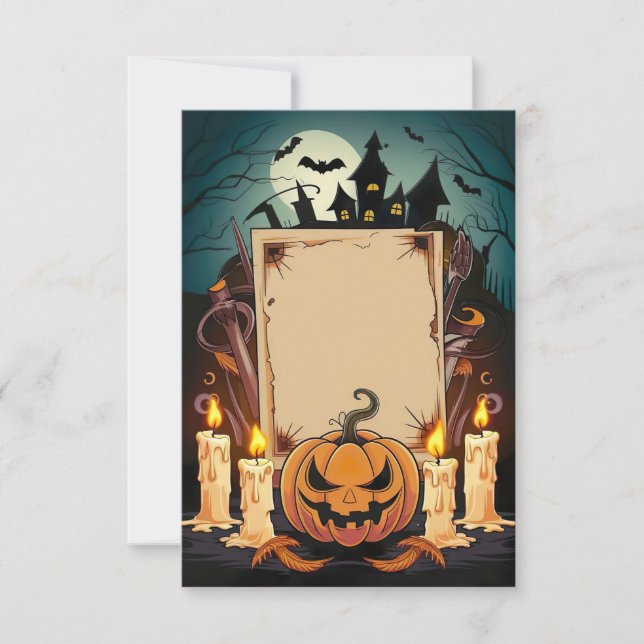 Tarjeta de invitación en blanco de Halloween (Anverso)