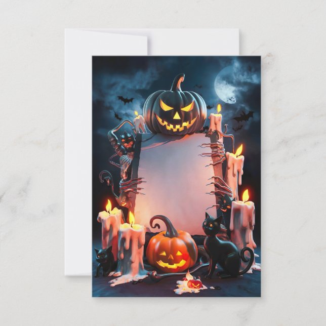 Tarjeta de invitación en blanco de Halloween (Anverso)