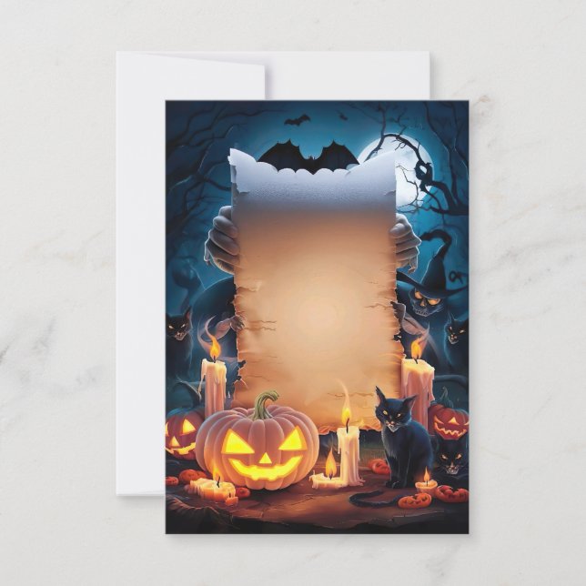 Tarjeta de invitación en blanco de Halloween #21 (Anverso)