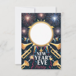 Tarjeta de invitación en blanco para Fiesta de Año