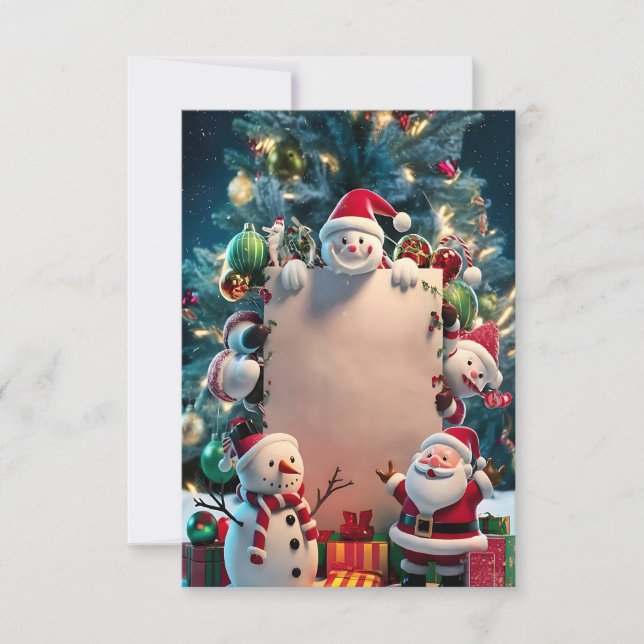Tarjeta de invitación en blanco para navidades (Anverso)