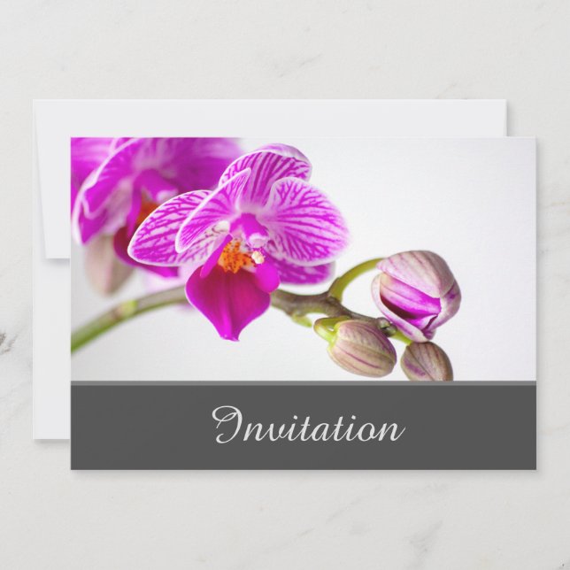 Tarjeta de invitación encantadora con orquídea (Anverso)