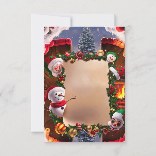 Tarjeta de invitación Eve Blank para navidades (Anverso)