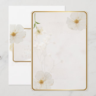 Tarjeta de Invitación Floral Blanca Elegante | Min