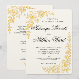 Tarjeta de Invitación Floral de Boda Lenguaje del 