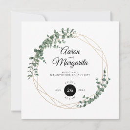 Tarjeta de invitación Floral Elegante Simple Weddi