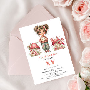 Tarjeta de Invitación Floral Fairy Cumpleaños 3 Ro