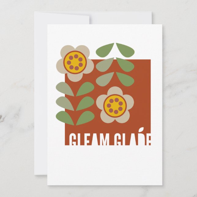 Tarjeta de Invitación Floral Moderna GLEAM GLADE (Anverso)