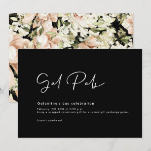 Tarjeta de invitación floral para el día de Galent