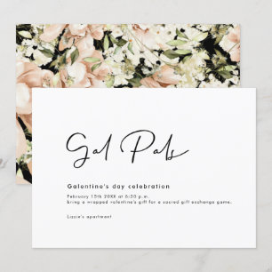 Tarjeta de invitación floral para el día de Galent