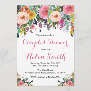 Tarjeta de invitación Floral Parejas Florales Colo