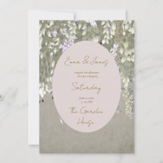 Tarjeta de Invitación Floral Pintada de Wisteria E