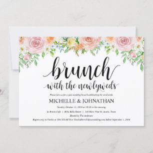 Tarjeta de invitación Floral Romance Post Boda Bru