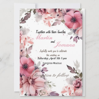 tarjeta de invitación floral simple