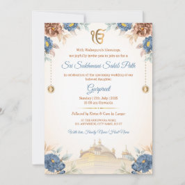 Tarjeta de invitación Floral Sukhmani Sahib Path