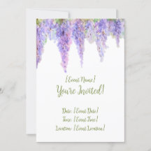 Tarjeta de invitación floral Wisteria