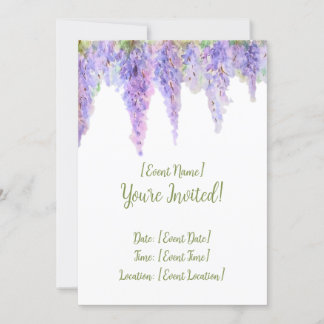 Tarjeta de invitación floral Wisteria