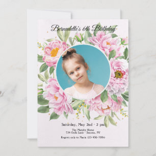 Tarjeta de Invitación/Foto de Peonías