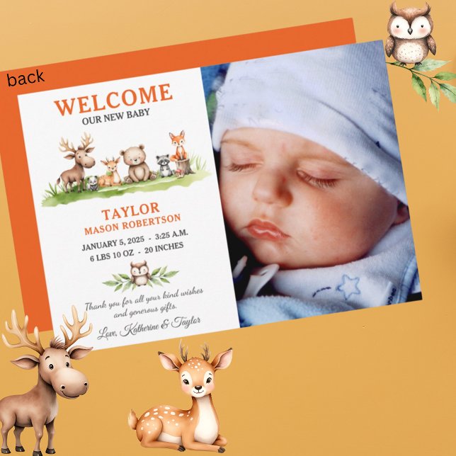 Tarjeta de Invitación fotográfica de animales de W (Subido por el creador)