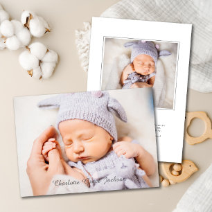 Tarjeta de Invitación fotográfica de bebé recién n