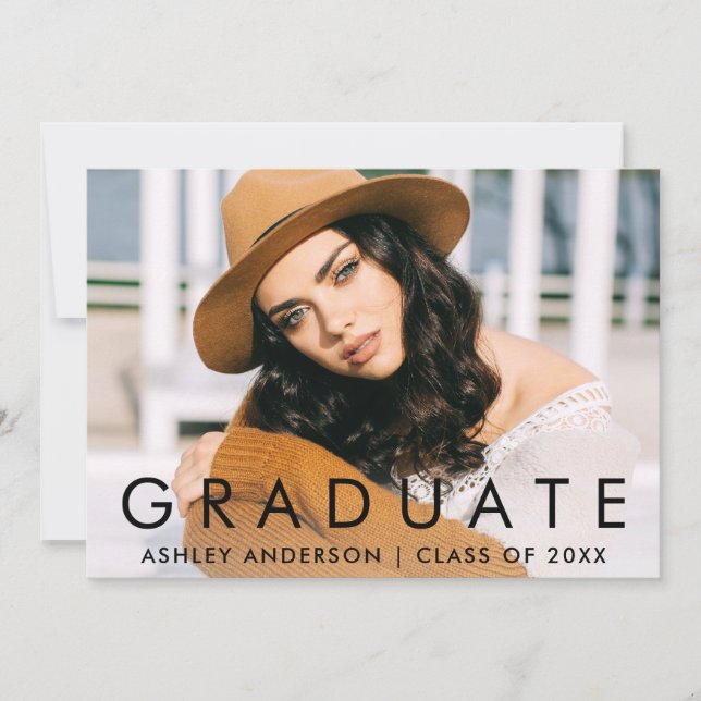 Tarjeta de Invitación fotográfica de graduación de (Anverso)