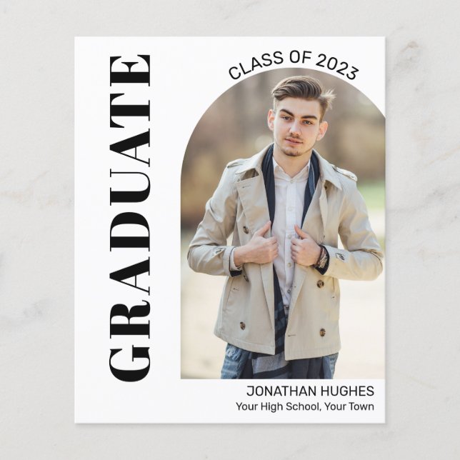 Tarjeta de Invitación fotográfica de graduación mo (Anverso)