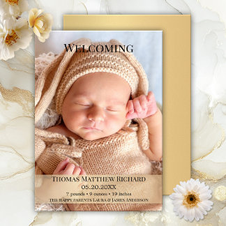 Tarjeta de Invitación fotográfica de nacimiento de