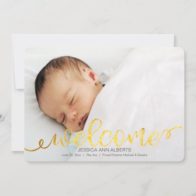 Tarjeta de Invitación fotográfica de nacimiento ma (Anverso)
