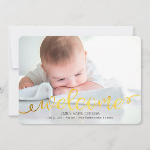 Tarjeta de Invitación fotográfica de nacimiento ma