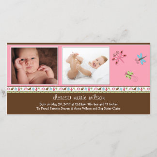Tarjeta de Invitación fotográfica de recién nacido