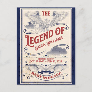 Tarjeta de Invitación Funeral Memorial Patriótico 