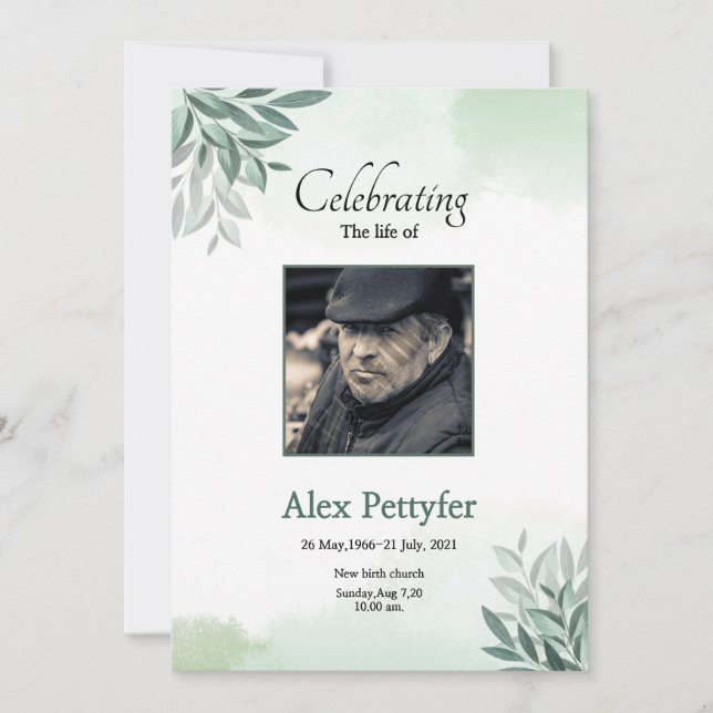 Tarjeta de Invitación funeraria (Anverso)