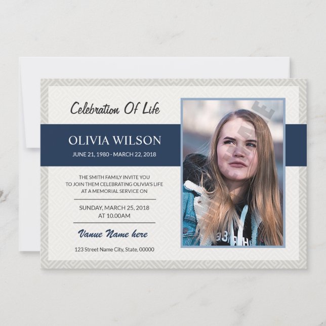 Tarjeta de Invitación funeraria (Anverso)