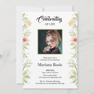 Tarjeta de Invitación funeraria