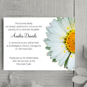 Tarjeta de Invitación funeraria de Daisy Wild