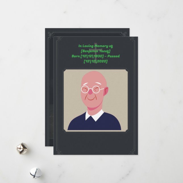 Tarjeta de invitación funeraria simple (Anverso/Reverso In Situ)