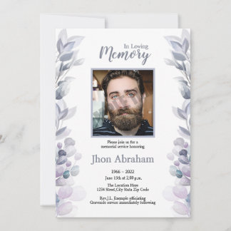 Tarjeta de Invitación funeraria / Tarjeta de invit