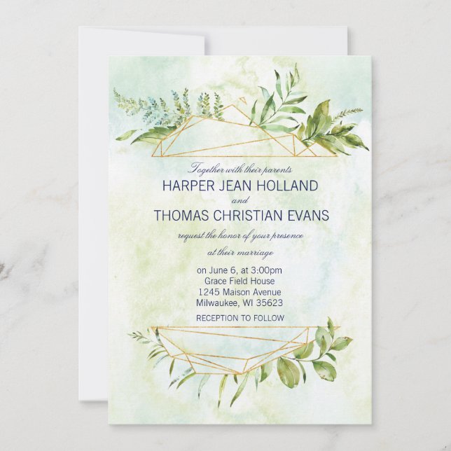 Tarjeta de invitación Geo Envy (Anverso)