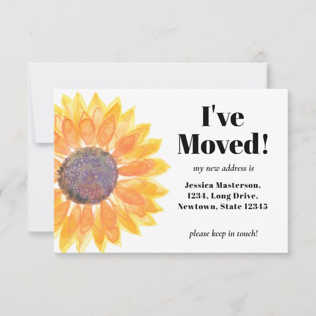 Tarjeta de Invitación giratoria girasol (Anverso)