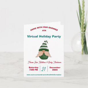 Tarjeta de invitación Gnome para Navidades persona