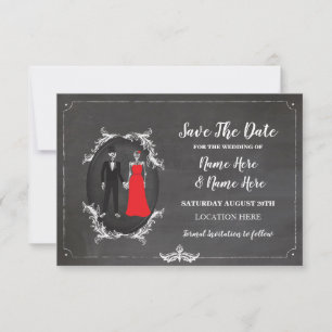 Tarjeta de invitación gótica de esqueletos de cala