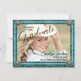 Tarjeta de Invitación Grad de fotografía de Cowgir